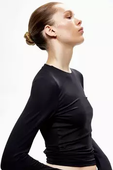 Топ из джерси H&M, черный
