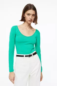 Топ из джерси H&M, зеленый