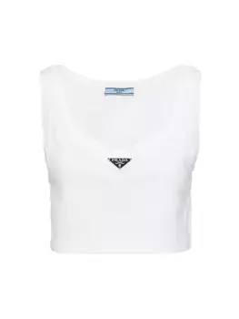 Топ из джерси Prada, белый