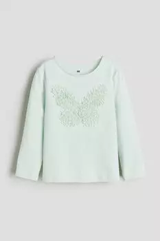 Топ из джерси с аппликациями H&M, зеленый