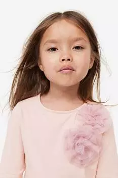 Топ из джерси с аппликациями H&M, розовый