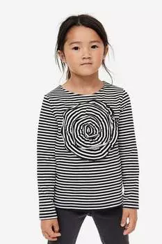 Топ из джерси с аппликациями H&M, черный