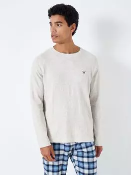 Топ из джерси с длинными рукавами Crew Clothing, бежевый