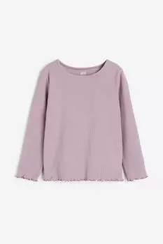 Топ из джерси с длинными рукавами H&M, фиолетовый