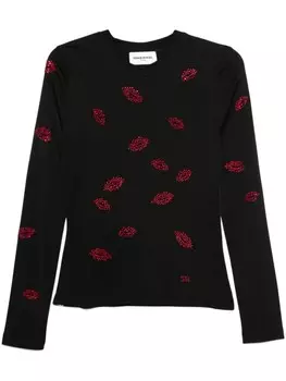 Топ из джерси с длинными рукавами Sonia Rykiel, черный