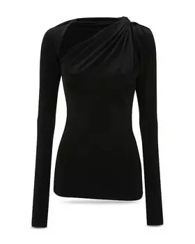 Топ из джерси с драпировкой Victoria Beckham, черный