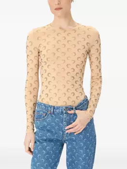 Топ из джерси с лунным узором Marine Serre, нейтральный