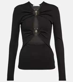 Топ из джерси с вырезами и вырезами CHRISTOPHER ESBER, черный