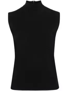 Топ из джерси с высоким воротником Plan C, черный