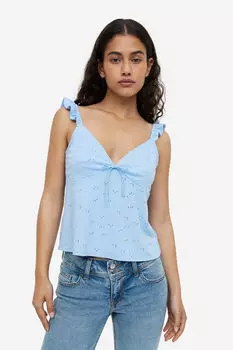 Топ из джерси с завязками H&M, синий