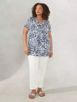 Топ из джерси со складками спереди Live Unlimited Curve, синий