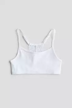 Топ из джерси со спинкой-борцовкой H&M, белый