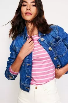 Топ из джерси в полоску Arabella Boden, розовый