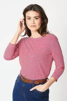 Топ из джерси в полоску с рукавами 3/4 Debenhams, красный