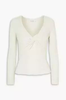 Топ из джерси в рубчик с закручивающейся передней частью FRAME, экру