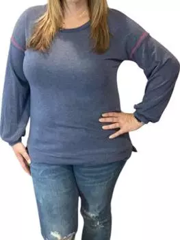 Топ из французского терри в темно-синем цвете honeyme