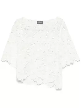 Топ из гипюра и кружева Eric Bompard, белый
