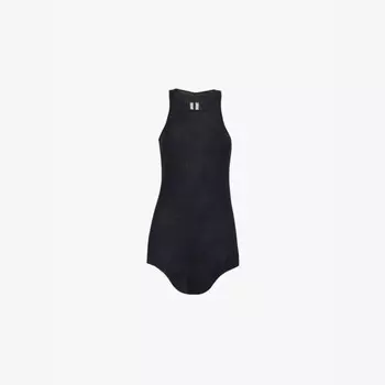 Топ из хлопчатобумажной трикотажной ткани с круглым вырезом без рукавов Rick Owens, черный