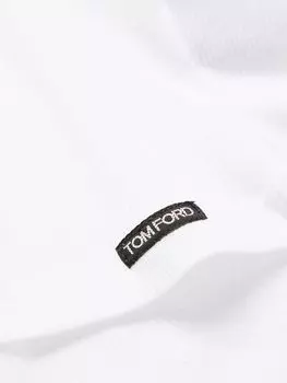 Топ из хлопка и модала в рубчик TOM FORD, белый
