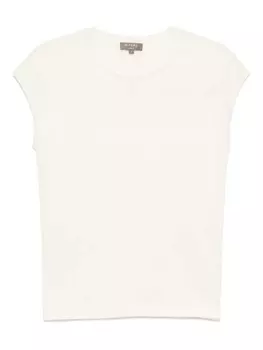 Топ из хлопка и шелка Cash N.Peal, белый