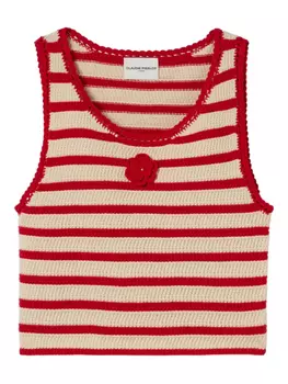 Топ из хлопка крючком Claudie Pierlot, красный