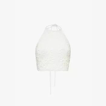 Топ из хлопка с узором «Бонни» крючком Amy Lynn, белый