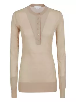 Топ из хлопка Stella McCartney с застежкой на пуговицы, нейтральный