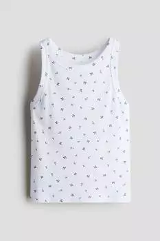 Топ из хлопка в рубчик H&M, мультиколор