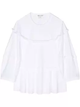 Топ из хлопкового джерси с кокеткой Comme Des Garons Comme Des Garons, белый