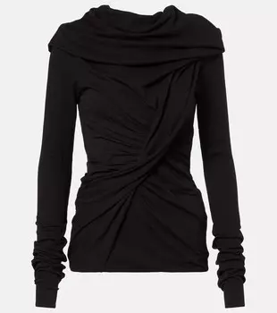 Топ из хлопкового джерси с открытыми плечами Entire Studios, Soot