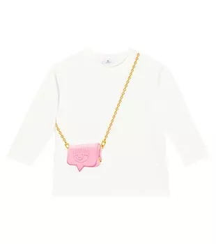 Топ из хлопкового джерси с принтом из коллаборации с Chiara Ferragni Monnalisa, белый