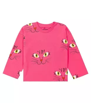 Топ из хлопкового джерси с принтом Mini Rodini, розовый