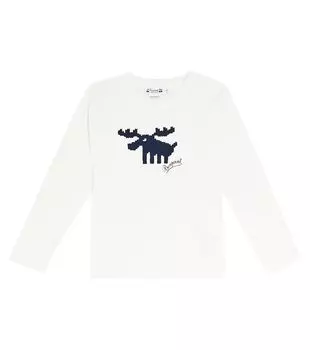 Топ из хлопкового джерси с принтом tadda Bonpoint, нейтральный