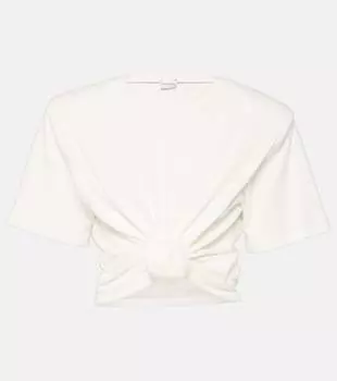 Топ из хлопкового джерси со сборками Magda Butrym, белый