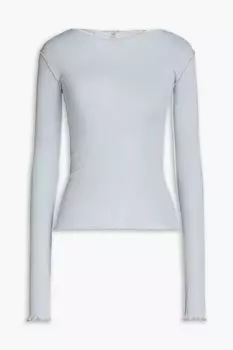 Топ из хлопкового джерси в рубчик с прожилками BASERANGE, синий