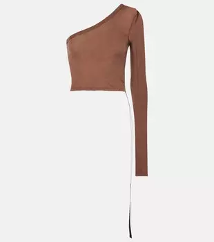 Топ из хлопкового джерси Ziggy Rick Owens, цвет terra