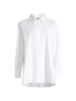 Топ из хлопкового поплина на пуговицах спереди Natori, белый