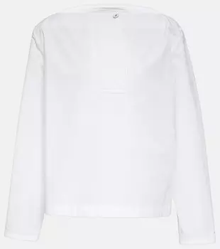 Топ из хлопкового поплина со складками JIL SANDER, белый