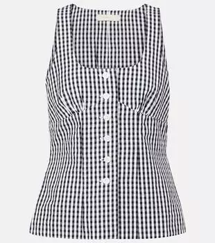 Топ из хлопкового поплина в клетку Faithfull, Black Gingham