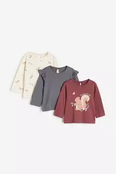 Топ из хлопкового трикотажа из трех частей H&M
