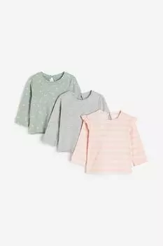 Топ из хлопкового трикотажа из трех частей H&M