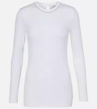 Топ из хлопковой смеси Brunello Cucinelli, белый