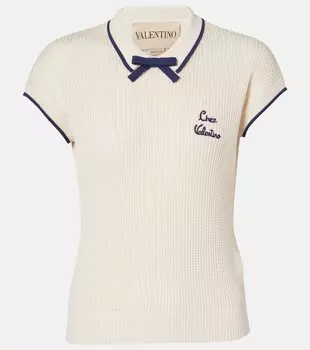 Топ из хлопковой смеси Chez Valentino, Betulla/Provence Blue