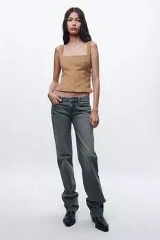 Топ из искусственного меха ZARA, кэмел