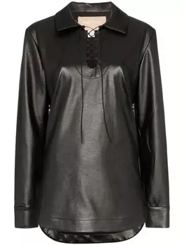 Топ из искусственной кожи на шнуровке Materiel, черный