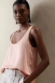 Топ из изысканного шелка Banana Republic, розовый
