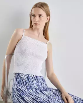 Топ из каучука с бретелькой на шее Easy Wear, белый