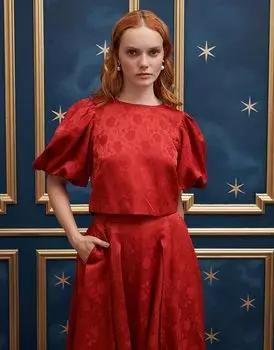 Топ из красного жаккарда Sister Jane (часть комплекта)