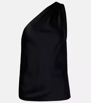 Топ из креп-сатина с одним плечом Tom Ford, черный