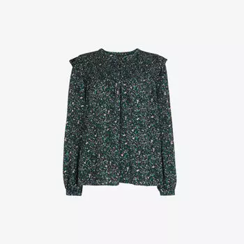 Топ из крепа с цветочным принтом и сборками Whistles, мультиколор